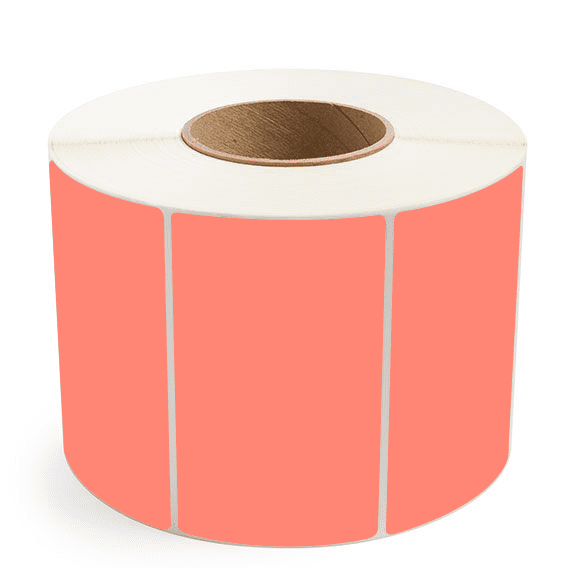 5" x 3" Fluorescent Red - Thermal Transfer Labels - 3" Core - Removable Adhesive