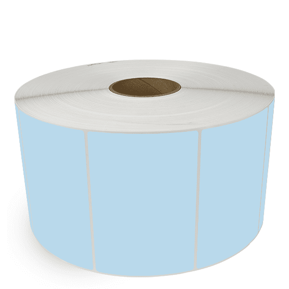 6" x 4" Blue - Thermal Transfer Labels - 3" Core / 12" Outer Diameter (No Perf) - Freezer Grade Adhesive
