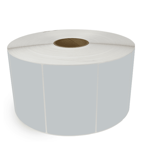 6" x 4" Gray - Thermal Transfer Labels - 3" Core / 12" Outer Diameter (No Perf) - Freezer Grade Adhesive