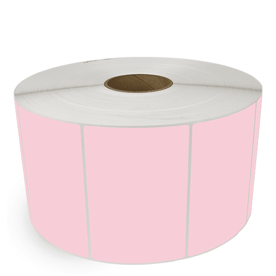 6" x 4" Pink - Thermal Transfer Labels - 3" Core / 12" Outer Diameter (No Perf) - Acrylic