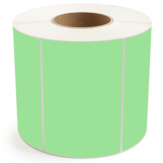 6" x 4" Fluorescent Green - Direct Thermal Labels - 3" Core - Freezer Grade Adhesive