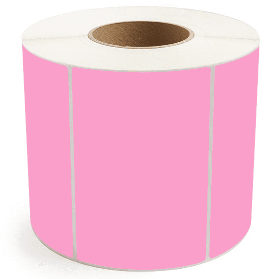 6" x 4" Hot Pink - Thermal Transfer Labels - 3" Core - Freezer Grade Adhesive