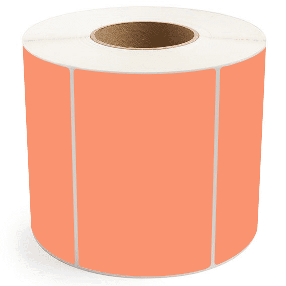 6" x 4" Orange - Thermal Transfer Labels - 3" Core - Acrylic