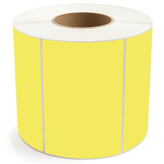 6" x 4" Yellow - Direct Thermal Labels - 3" Core - Freezer Grade Adhesive