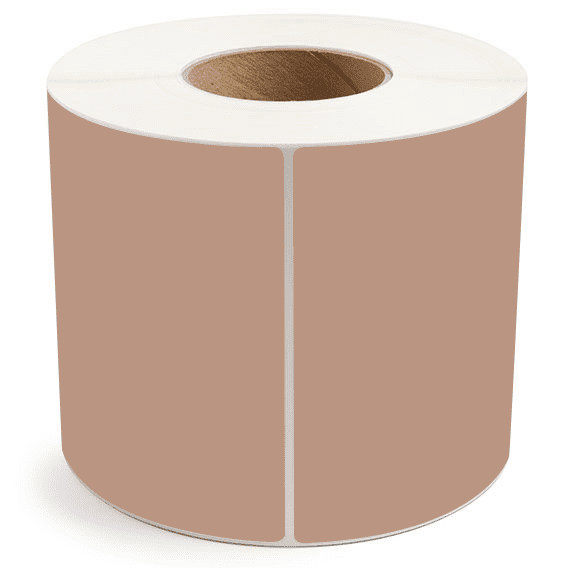 6" x 6" Brown - Direct Thermal Labels - 3" Core - Freezer Grade Adhesive