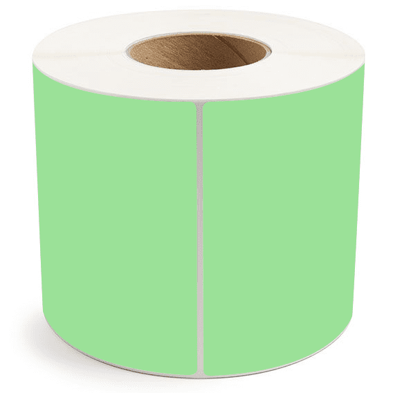 6" x 6" Fluorescent Green - Thermal Transfer Labels - 3" Core