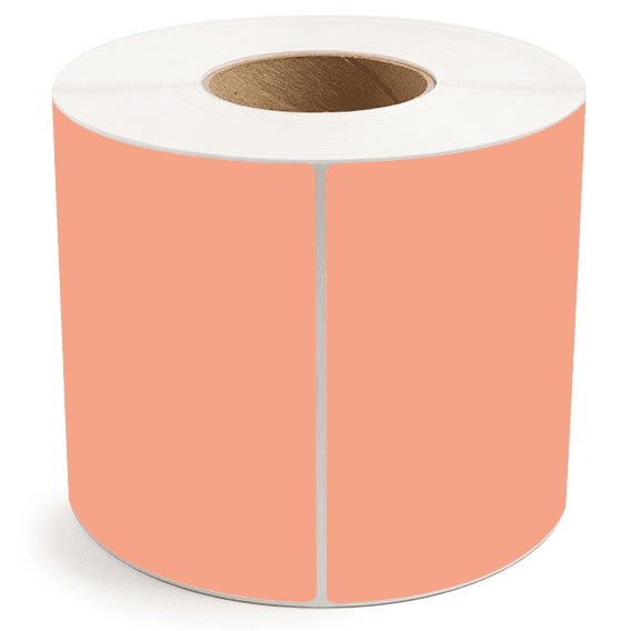 6" x 6" Fluorescent Orange - Thermal Transfer Labels - 3" Core - Freezer Grade Adhesive