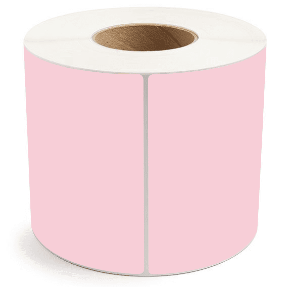 6" x 8" Pink - Thermal Transfer Labels - 3" Core - Freezer Grade Adhesive