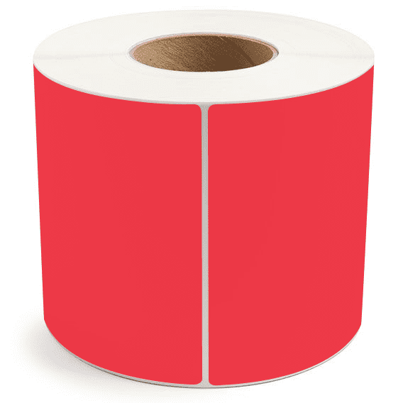 6" x 8" Red - Thermal Transfer Labels - 3" Core