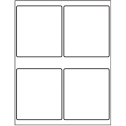 4" x 4.5" White Vinyl Drum Rectangular Sheet Labels