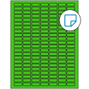 1" x 0.375" Fluorescent Green Rectangular Sheet Labels - Removable Adhesive
