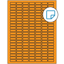 1" x 0.375" Fluorescent Orange Rectangular Sheet Labels - Removable Adhesive