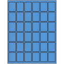 1.25" x 1.625" Fluorescent Blue Rectangular Sheet Labels