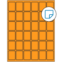 1.25" x 1.625" Fluorescent Orange Rectangular Sheet Labels - Removable Adhesive