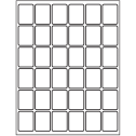 1.25" x 1.625" White Rectangular Sheet Labels
