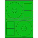 4.64" x 4.64" Fluorescent Green Sheet Labels