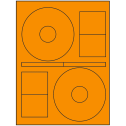4.64" x 4.64" Fluorescent Orange Sheet Labels