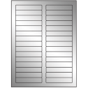 3.4375" x 0.667" Silver Foil Rectangular Sheet Labels
