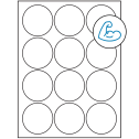 2.5" White Circular Sheet Labels - Ultra Aggressive Adhesive