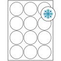 2.5" White Circular Sheet Labels - Freezer Grade Adhesive