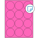2.5" Fluorescent Pink Circular Sheet Labels - Removable Adhesive