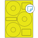 4.52" x 4.52" Fluorescent Yellow Sheet Labels - Removable Adhesive