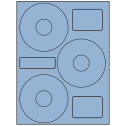 4.52" x 4.52" Pastel Blue Sheet Labels