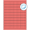 0.5" x 1" Fluorescent Red Rectangular Sheet Labels - Removable Adhesive