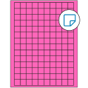 0.75" x 0.75" Fluorescent Pink Square Sheet Labels - Removable Adhesive