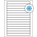 7" x 0.68" White Rectangular Sheet Labels - Freezer Grade Adhesive