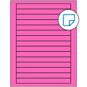 7" x 0.68" Fluorescent Pink Rectangular Sheet Labels - Removable Adhesive
