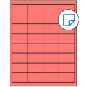 2" x 1.25" Fluorescent Red Rectangular Sheet Labels - Removable Adhesive