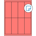 2" x 5" Fluorescent Red Rectangular Sheet Labels - Removable Adhesive