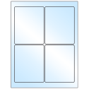 3.75" x 4.75" White Premium High Gloss Rectangular Sheet Labels