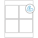 4" x 4" White Square Sheet Labels - Ultra Aggressive Adhesive
