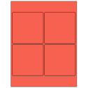 4" x 4" Red Square Sheet Labels