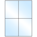4.25" x 5.5" White Premium High Gloss Rectangular Sheet Labels (4-UP)