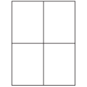 4.25" x 5.5" White Matte Litho Rectangular Sheet Labels (4-UP)