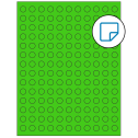0.5" Fluorescent Green Circular Sheet Labels - Removable Adhesive
