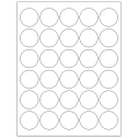 1.5" White Polyester Circular Sheet Labels