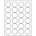 1.666" White Circular Sheet Labels