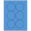 3" Fluorescent Blue Circular Sheet Labels