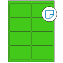 4" x 2.5" Fluorescent Green Rectangular Sheet Labels - Removable Adhesive