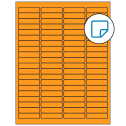 1.9375" x 0.5" Fluorescent Orange Rectangular Sheet Labels - Removable Adhesive