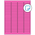 1.9375" x 0.5" Fluorescent Pink Rectangular Sheet Labels - Removable Adhesive