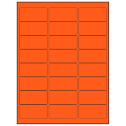 2.625" x 1.25" Fluorescent Red Rectangular Sheet Labels