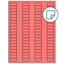 1.125" x 0.5" Fluorescent Red Rectangular Sheet Labels - Removable Adhesive