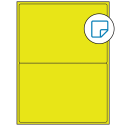 8.4375" x 5.4531" Fluorescent Yellow Rectangular Sheet Labels - Removable Adhesive