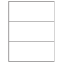 8.5" x 3.666" White Rectangular Sheet Labels