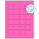 1.5" x 1.5" Fluorescent Pink Square Sheet Labels - Removable Adhesive